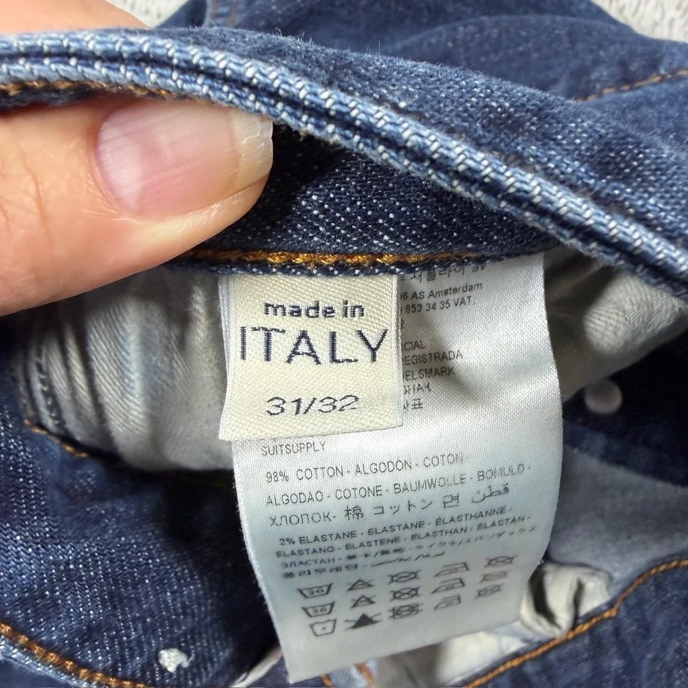 Suitsupply Selvedge Jean Mens 31x32 Blue Dark Wash Candiani Straight Denim Italy